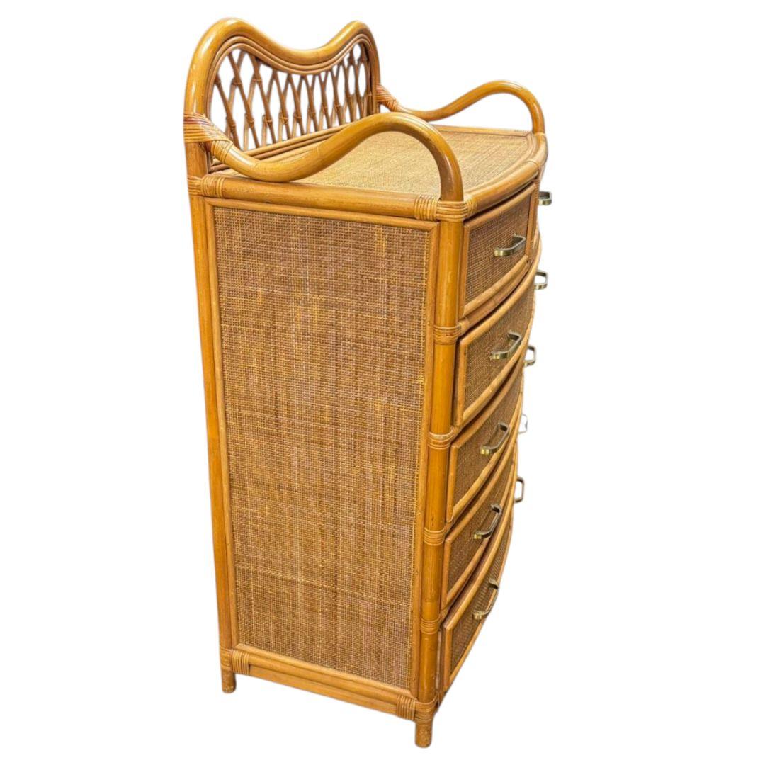 【希少】ラタン 藤 チェスト タンス 家具 アンティーク レトロ