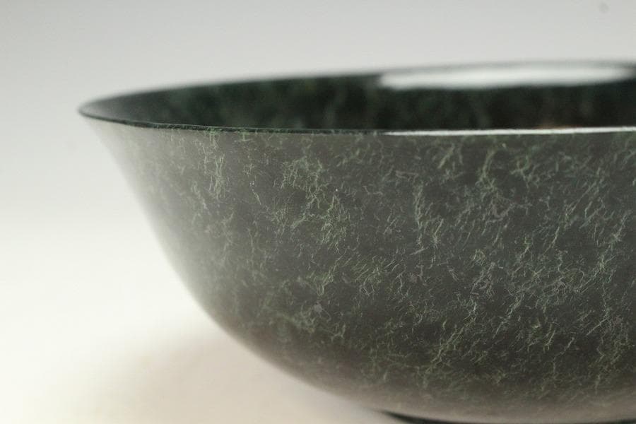 中国美術 壁玉 碗 台 匙付 時代物(K-A385)