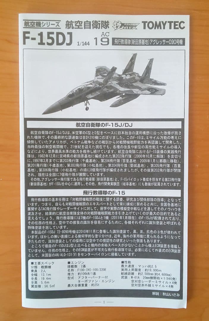 技MIX 航空自衛隊 F-15DJ アグレッサー（新田原基地）AC19