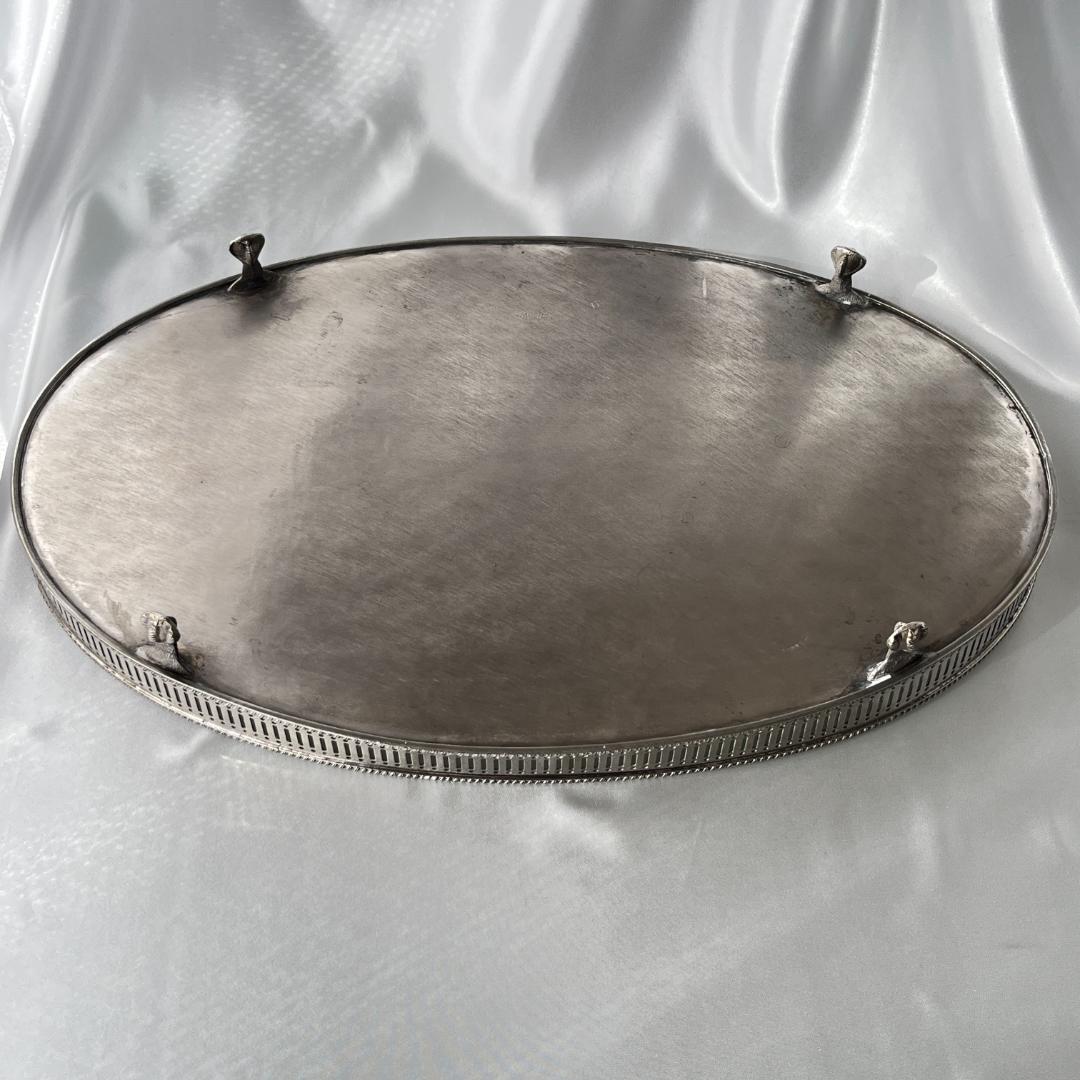 【英国】 ギャラリートレー オーバル型 45cm クロウフット