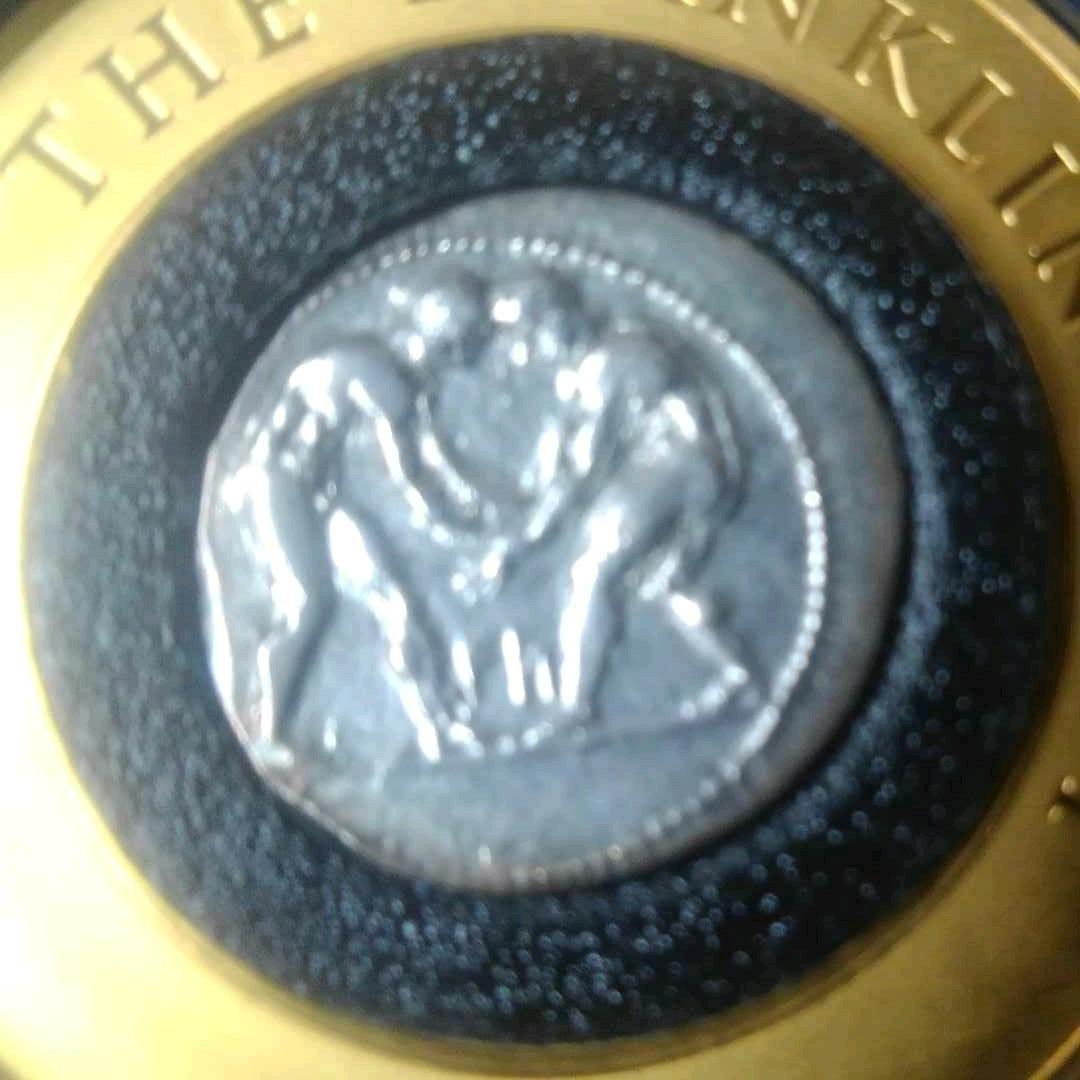 本物保証　初めてのオリンピック銀貨　フランクリンミント　　骨董