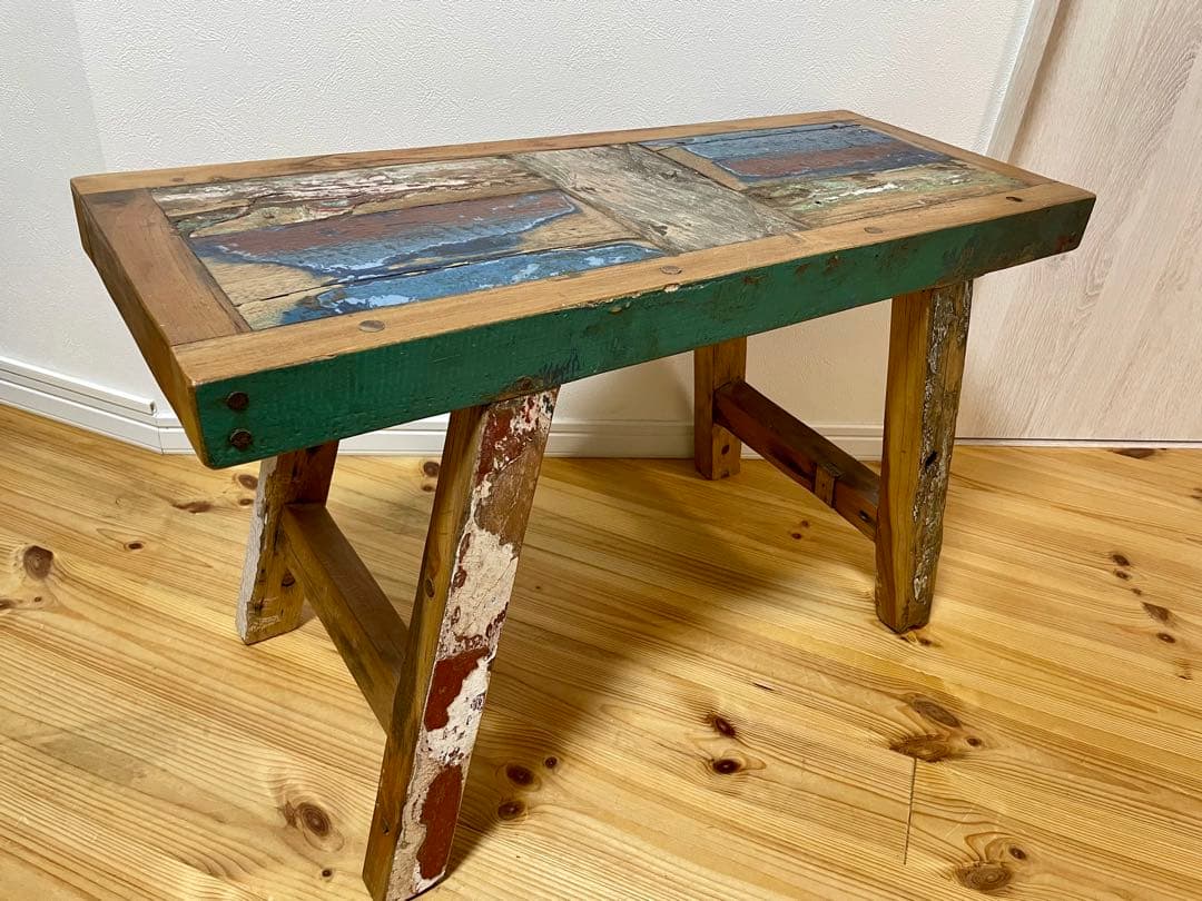 古材　パッチワークベンチ　W75 アンティーク　All From Boats