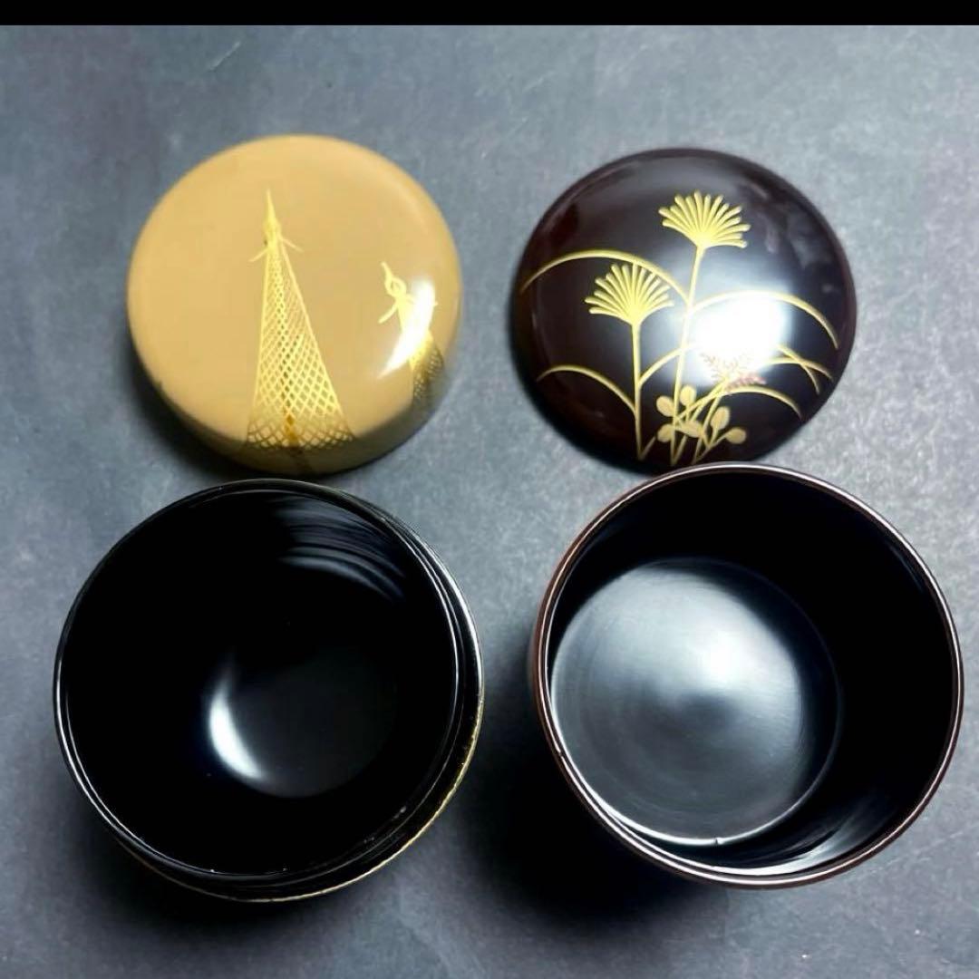 茶道具 中村湖彩作【四季棗】の「夏」と「秋」