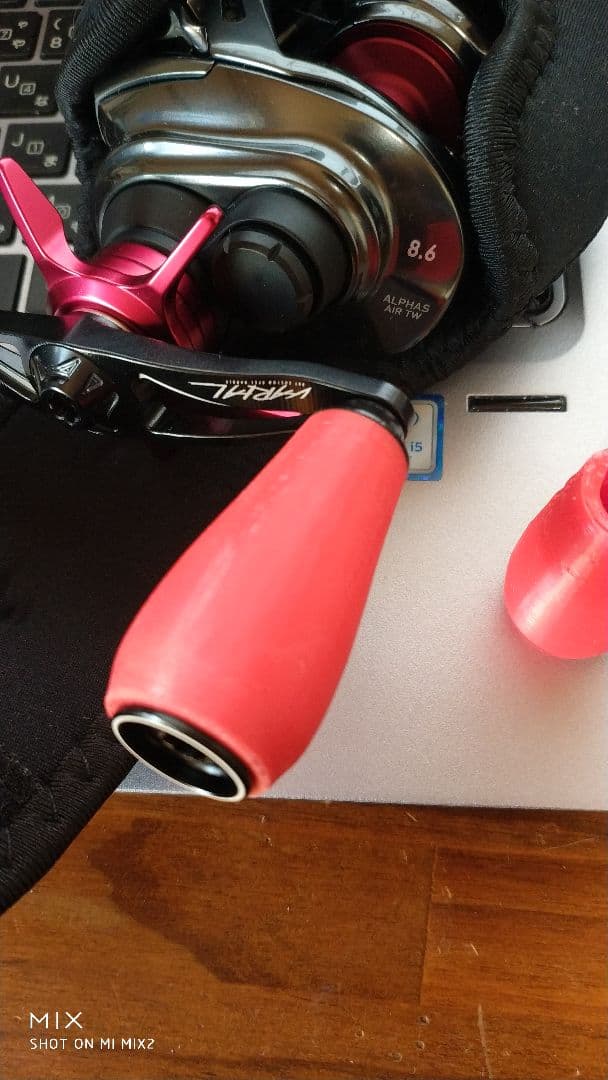 ハンドメイドノブ　TPR（ラバー素材）タイプJ4　レッド2個