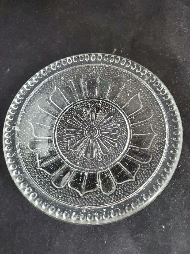 大正から昭和初期に作られたプレスガラス 5枚組 良品 和ガラス