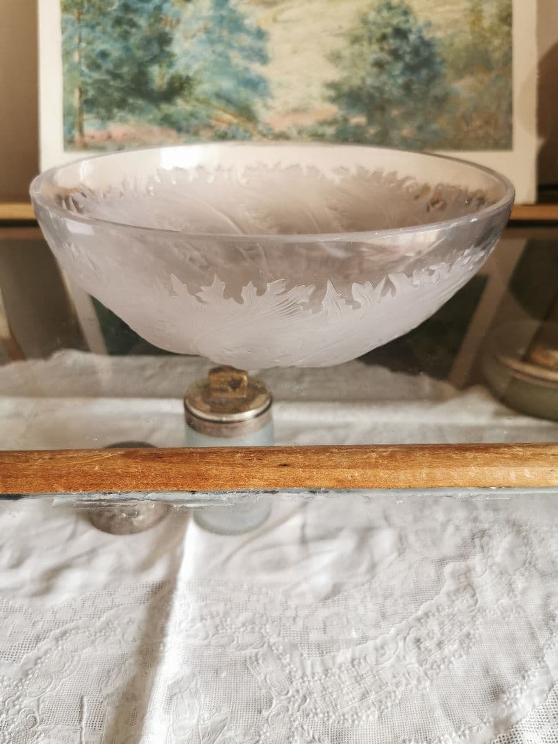 アンティーク ラリック CHICOREE ラージガラスボウル 水深鉢1921年頃