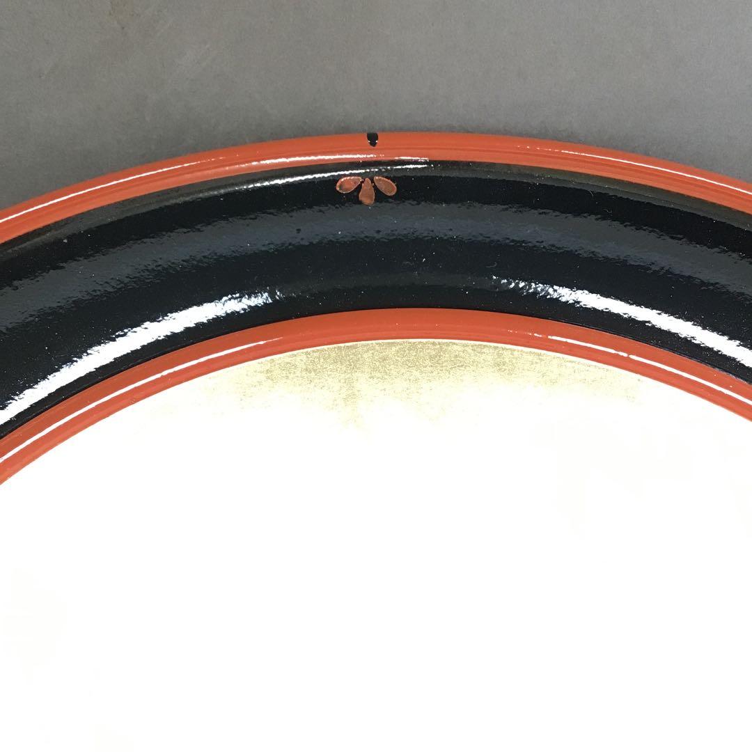 茶道具　漆器盆　朱塗金箔盆　床飾りや実用性も兼ねる　紙箱　S60BN