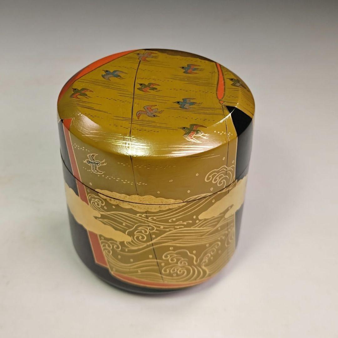 イ820 棗『奥津一心斉作』『誰が袖棗 蒔絵　四季　共箱』茶道具　漆塗