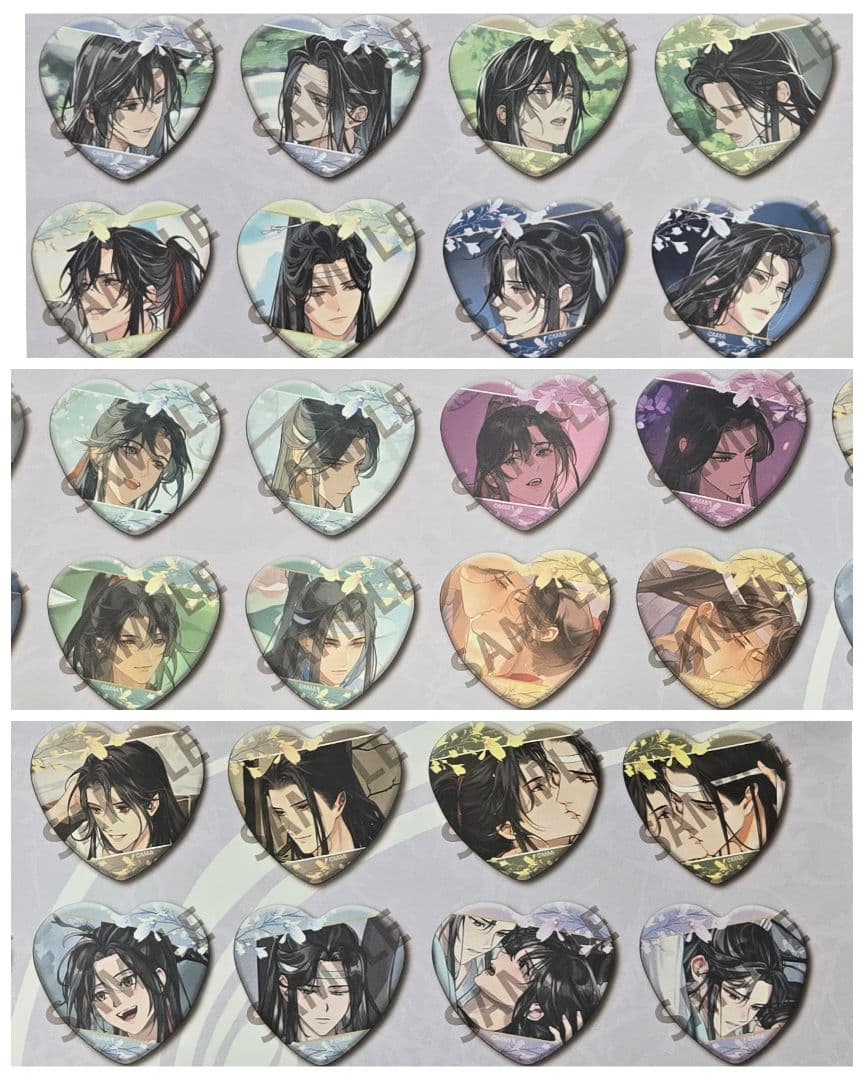 【新品未使用】AGF 2025 限定 魔道祖師 フォトカード ハート缶バッジ