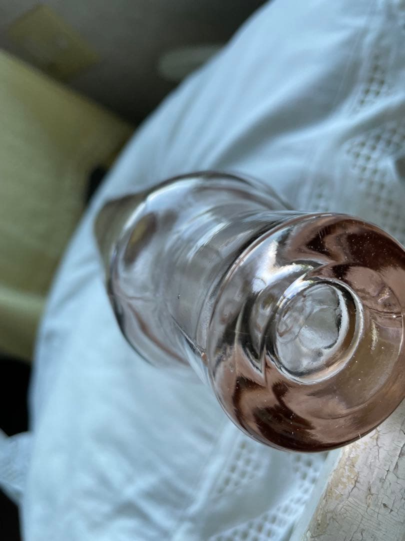 アンティーク　ディプレッショングラス　ガラス　ローリングピン　ピンク　麺棒　レア