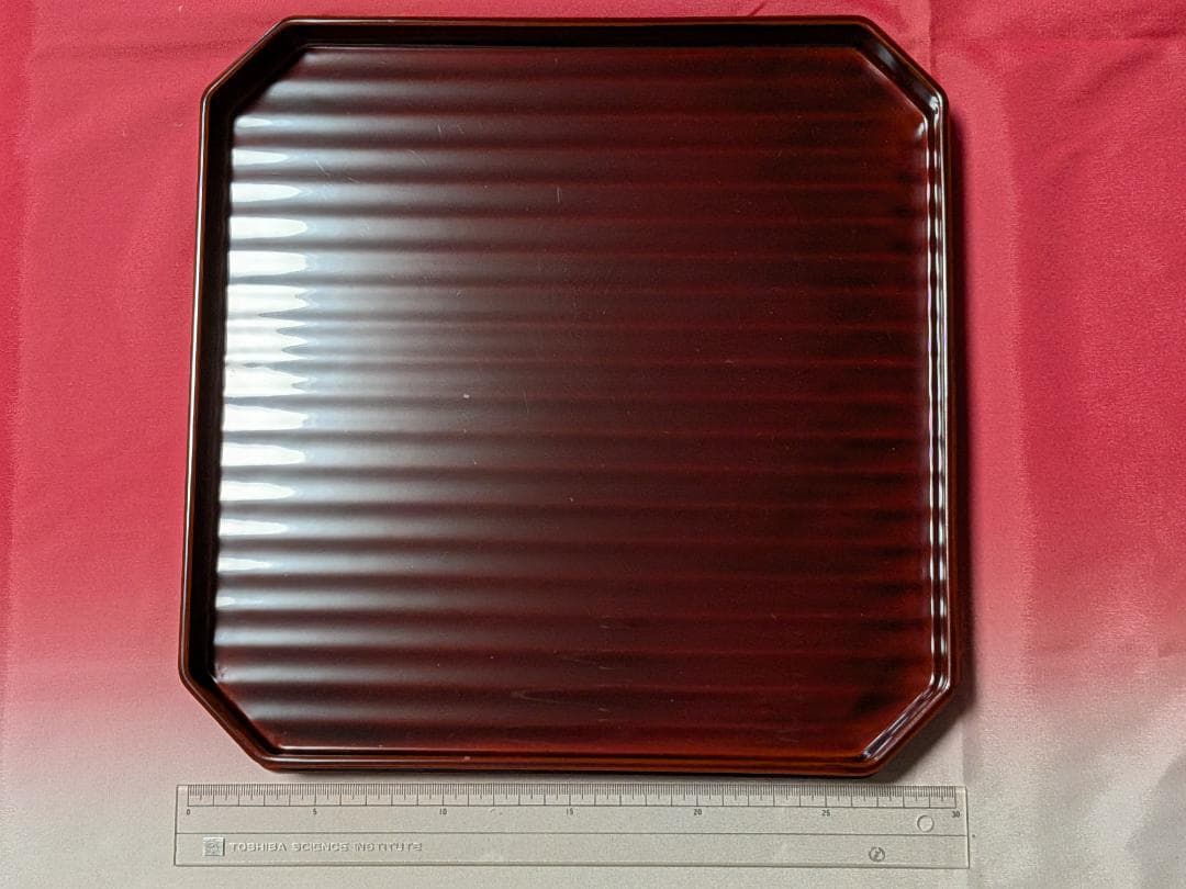 懐石膳 カンナ目 溜塗 利休好写 五客