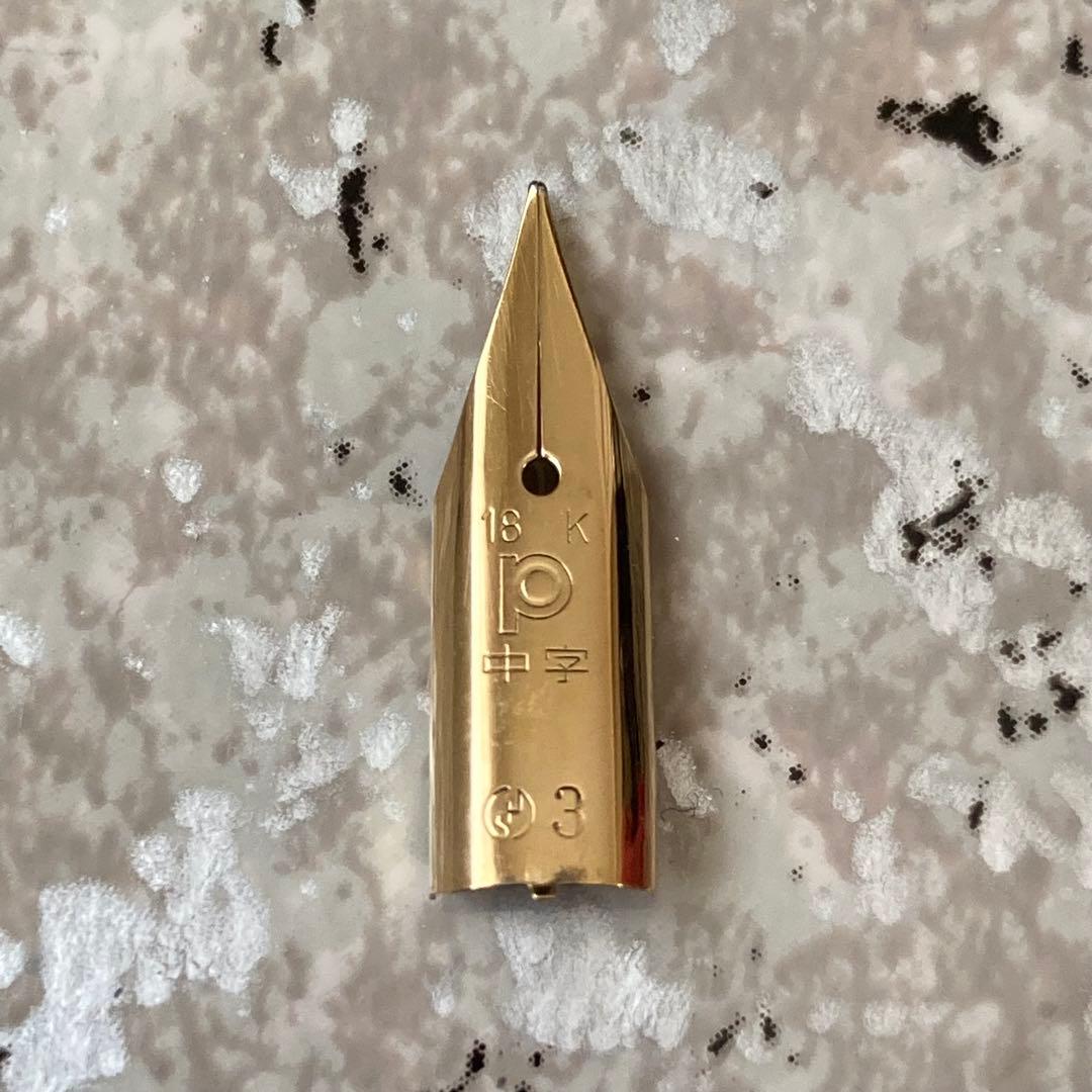 #179 オーバーホール済み 万年筆 プラチナ PLATINUM 蝕刻 18k