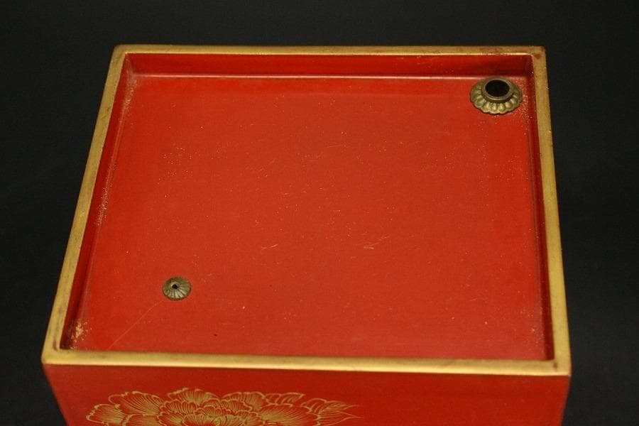 朱塗 沈金 野弁当 揃い 煎茶画箱(ZE653)