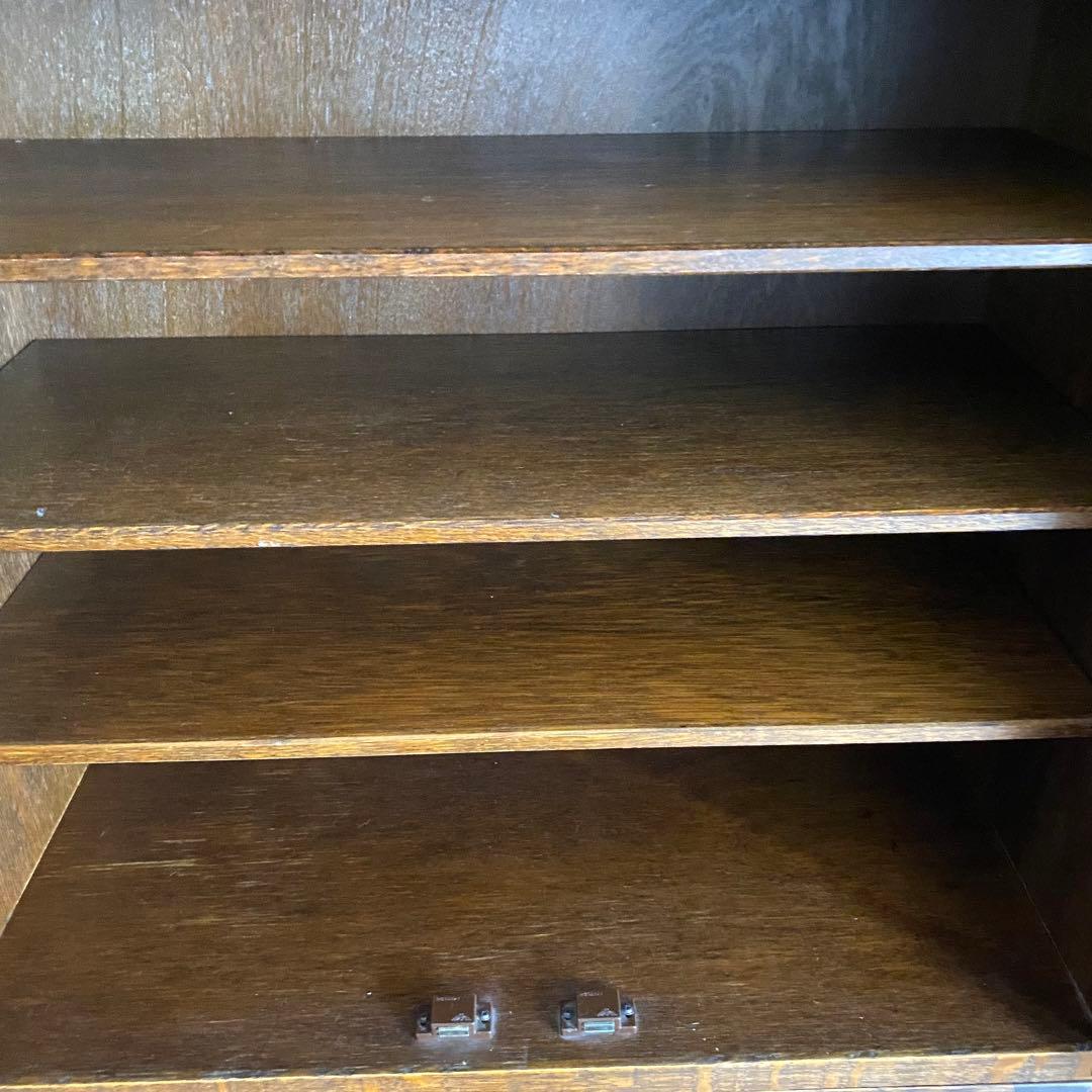 三越家具 ブルージュ Brugge 食器棚 キャビネット オーク材 ステンド