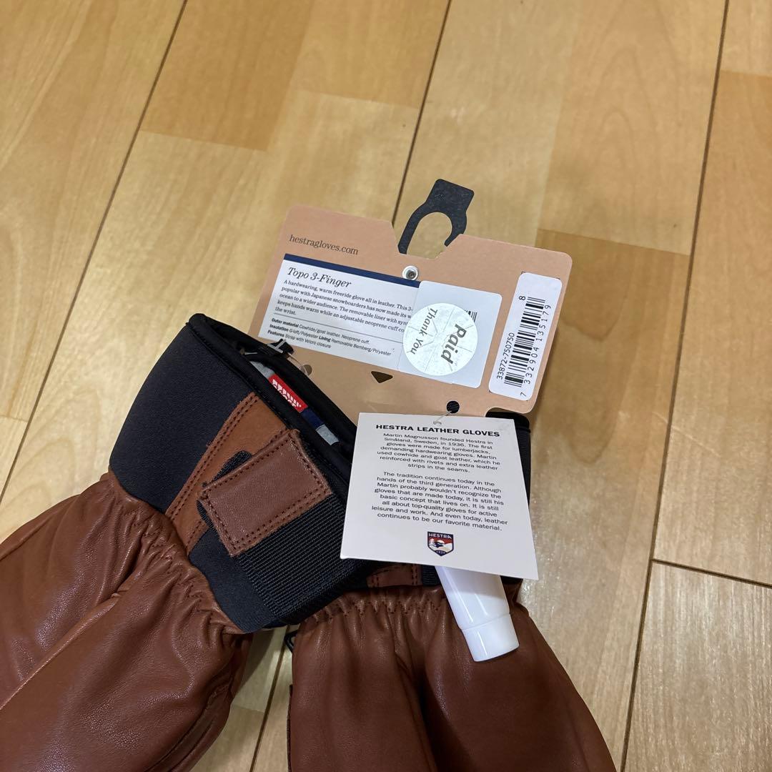 Hestra topo3 finger グローブ ブラウン サイズ8