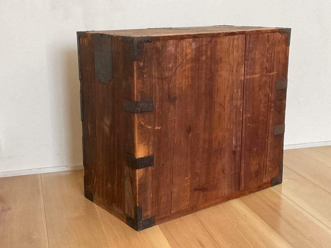 古家具　桐箪笥　引き戸七宝細工　引き手収納型　アンティーク　古道具