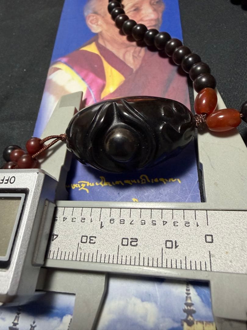 ペー、上肯天珠‼️西蔵老礦紅玉髄八大吉祥財神梵字バングル仏眼梵字セット