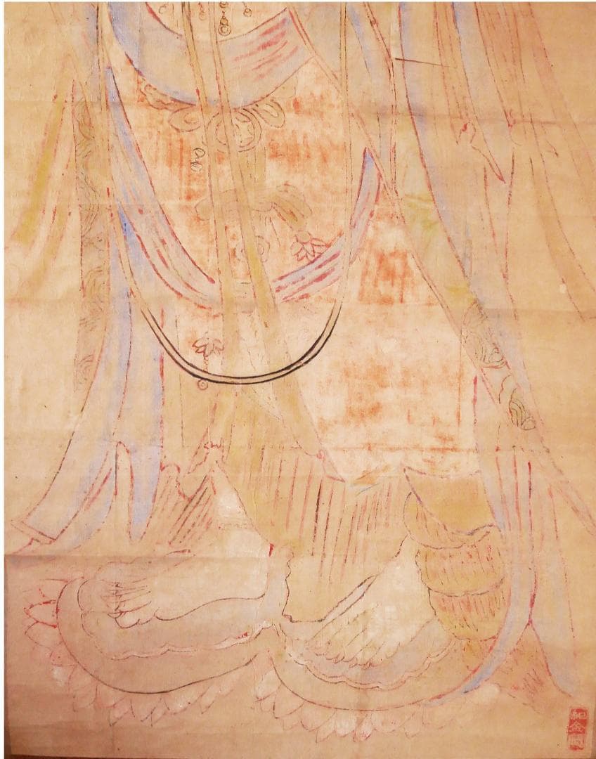 ◆『 巨勢金岡 仏画 題箋極 日野大納言 雪湖極書 』掛軸◆検）狩野永徳 雪舟