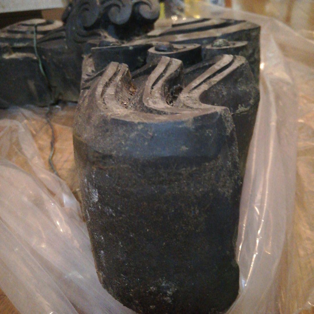 江戸時代大棟用大旧家時代宝珠大型サイズ横幅８０センチ高さ４５センチ古瓦当時物