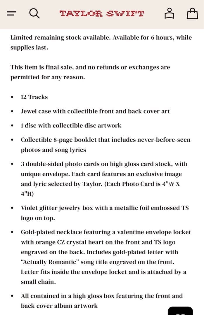 ☆The Life of a Showgirl US 限定 Deluxe CD