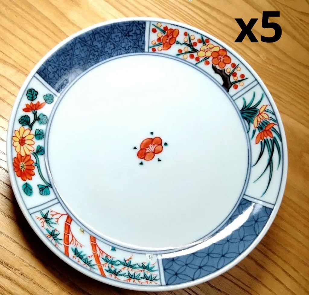 ☆ 平安六峰 清水焼 色絵皿