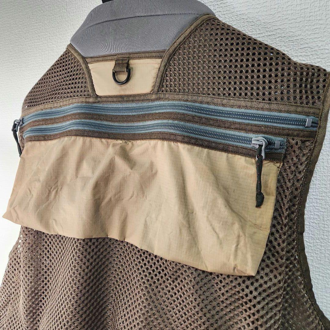 Patagonia メッシュフィッシングベスト ベージュ ブラウン　バーチカル