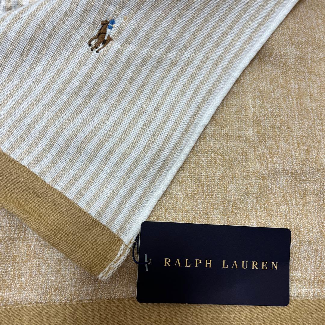 オックスフォードストライプ　ラルフローレン　タオルケット＆フェイスタオルセット