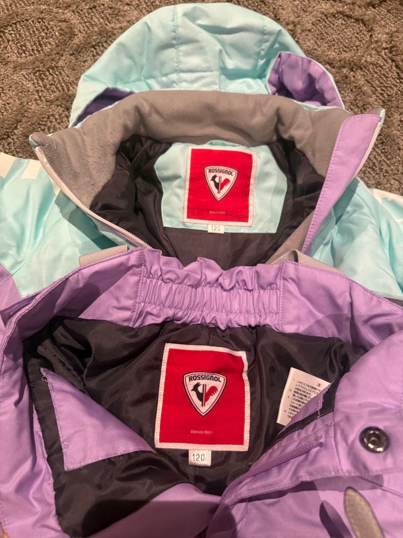 ROSSIGNOL 子供用スキーウェア 120サイズ ミントグリーン/パープル