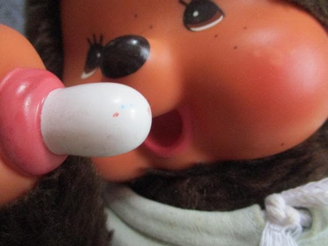 モンチッチぬいぐるみ２体 LOTTE☆Sekiguchi/赤いスタイ もんちっち