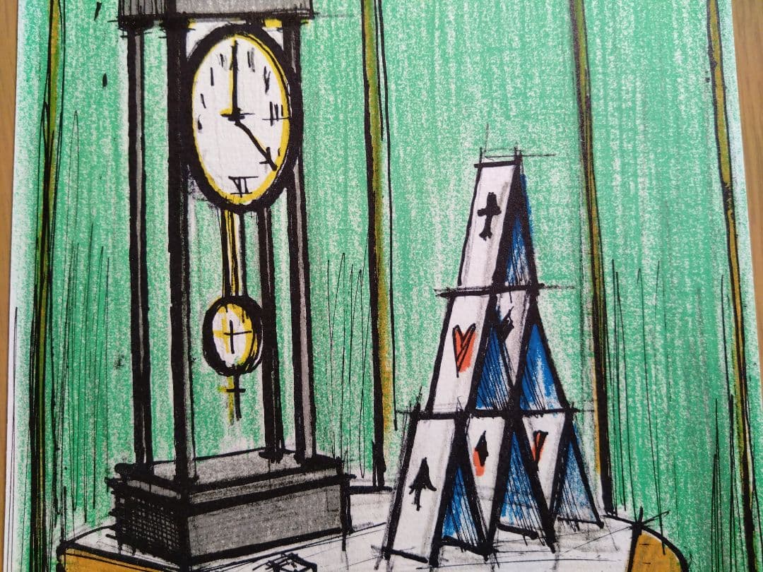 ビュフェ リトグラフ 「カードの城 」