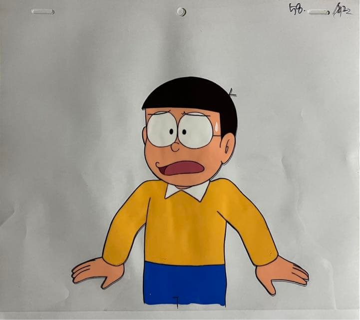 ドラえもん　のび太　セル画4枚＋原画セット　C-58