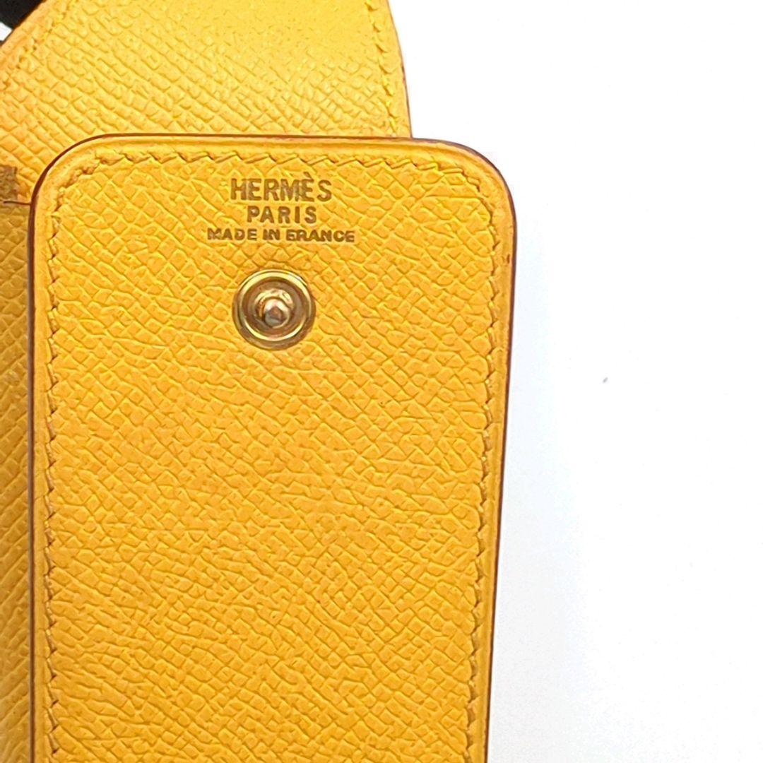 HERMÈS イエローレザー ペンケース　筆箱　C型刻印
