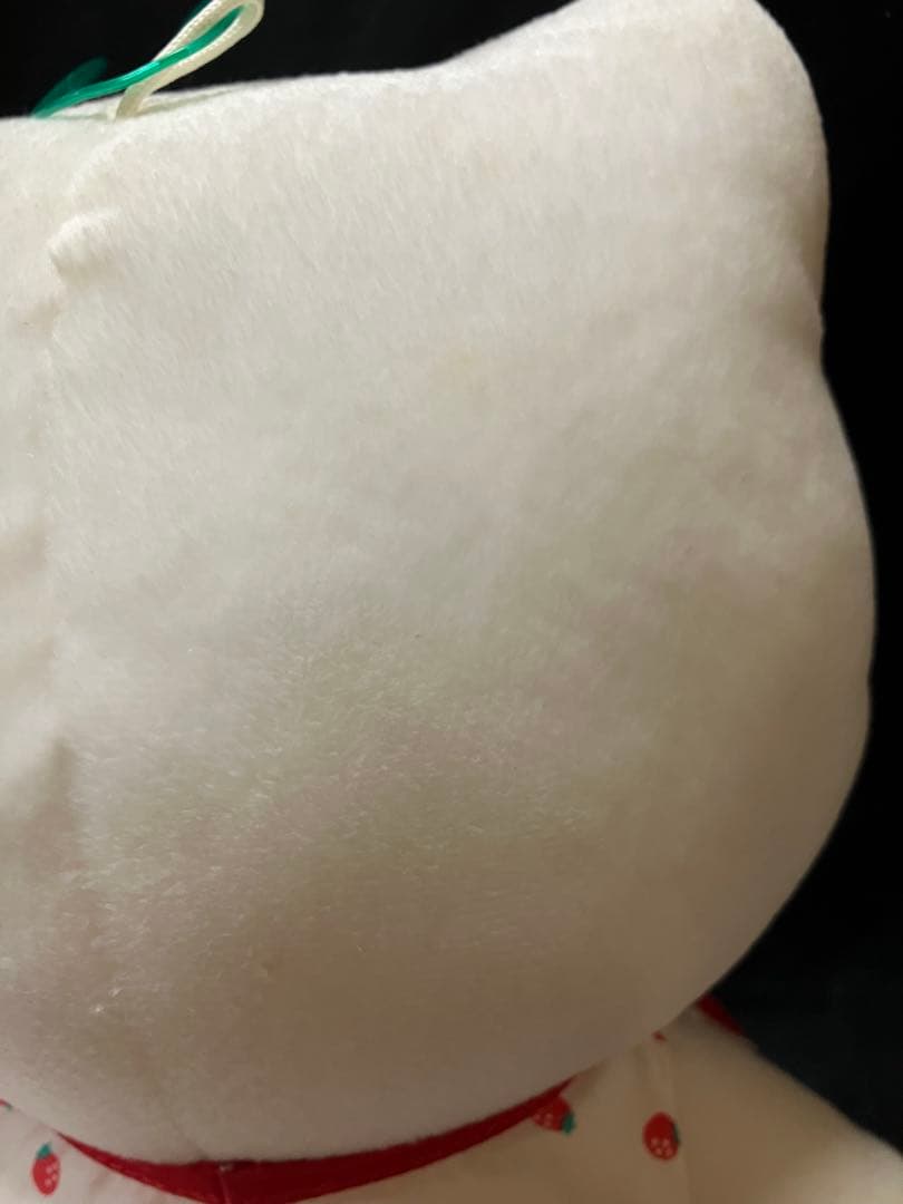 レア　ハローキティ いちご柄 ぬいぐるみ レトロ約30cm B2243