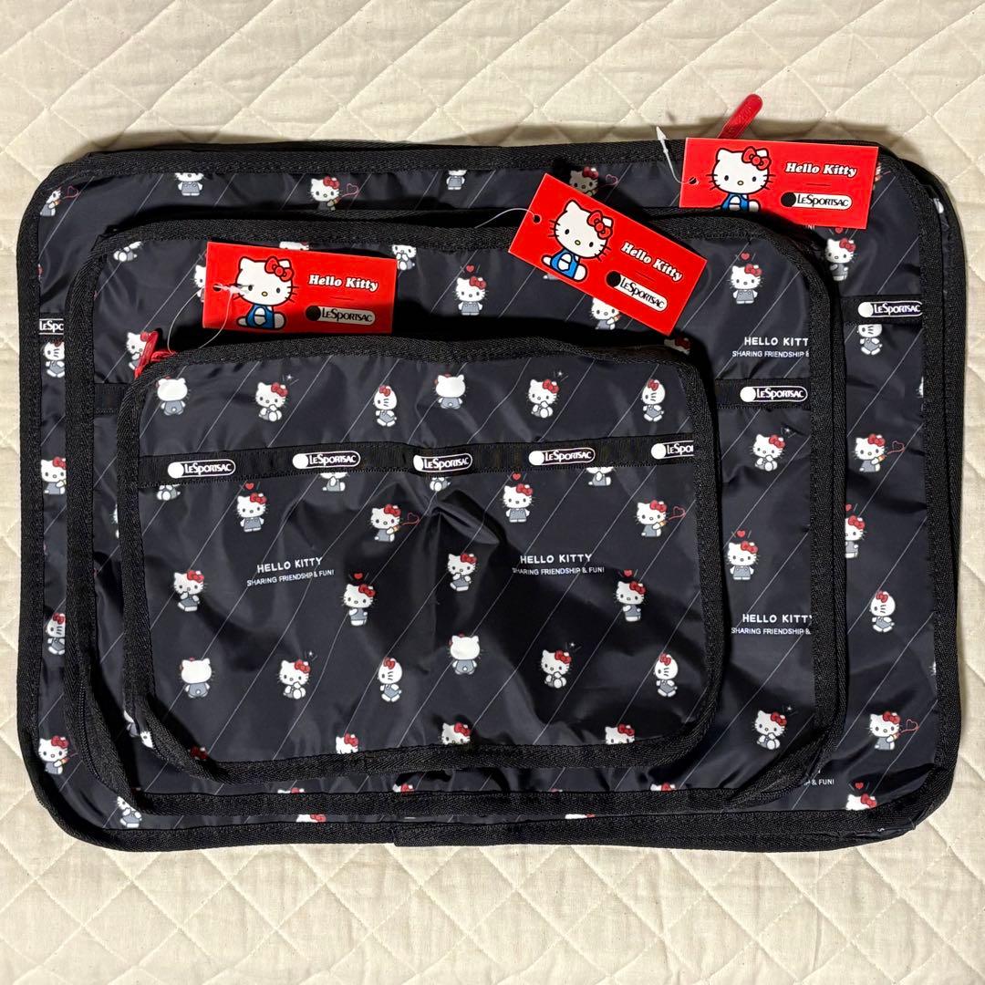 レスポートサック　ハローキティー　トラベルパッキングポーチ　L・M・S