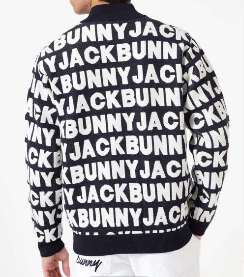 新品 パーリーゲイツ ジャックバニー ロゴジャガード防風裏地ブルゾン(5)L/紺