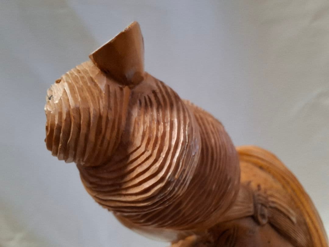 ツゲ木彫り女性像 彫刻 37㎝