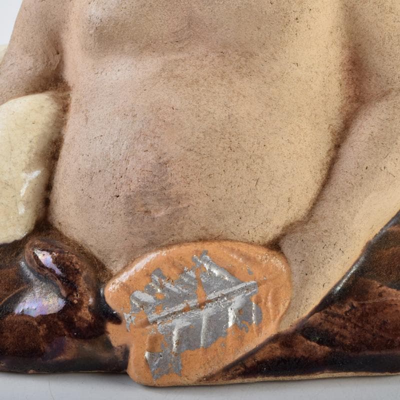 京焼　清水焼　清水六兵衛作　布袋像　置物　共箱　C　9099