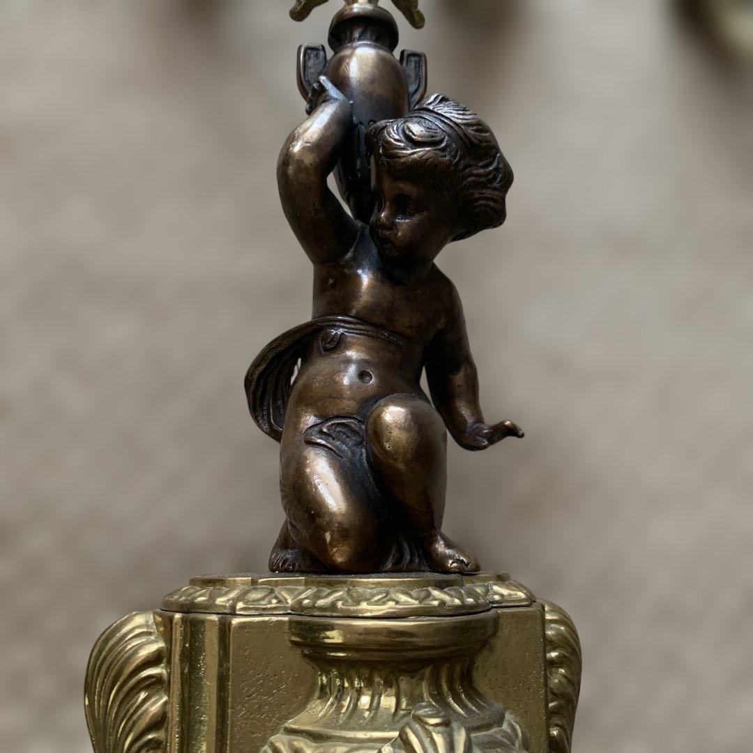 バロックスタイル ブロンズキャンドルホルダー ペア