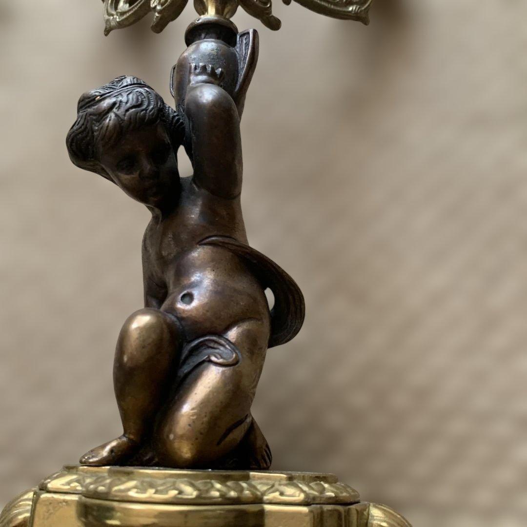 バロックスタイル ブロンズキャンドルホルダー ペア