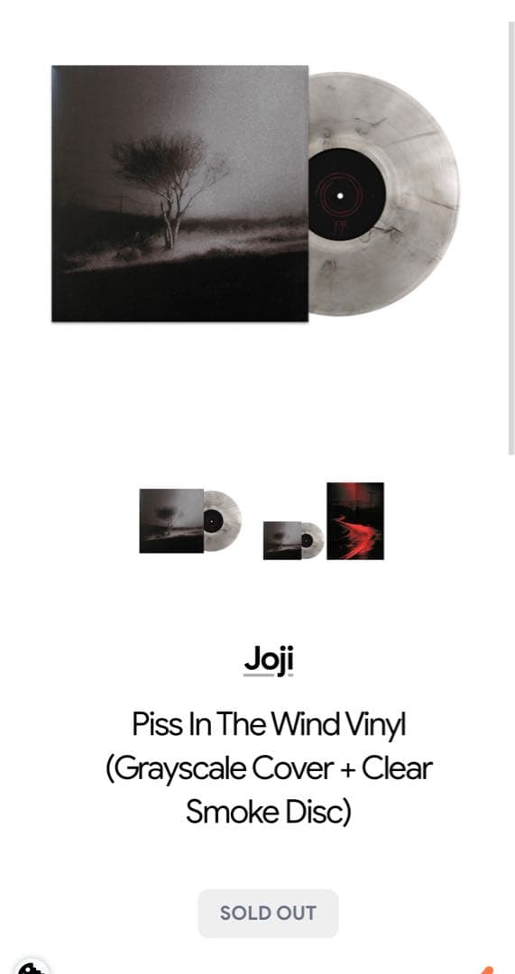 Joji「Piss In The Wind」LP グレースモーク盤 新品未開封