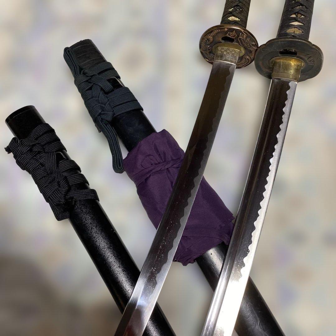 居合大刀(刀袋付)と脇差模造刀