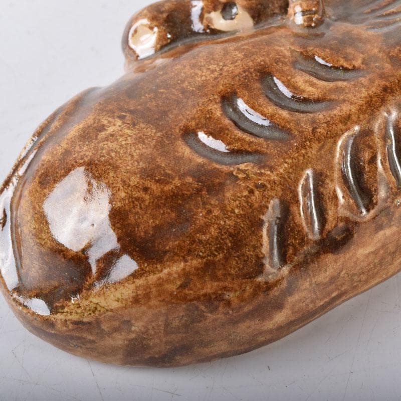 茶道具　楽焼　伊東桂楽作　旦入写　牛　香合　共箱　V　7477