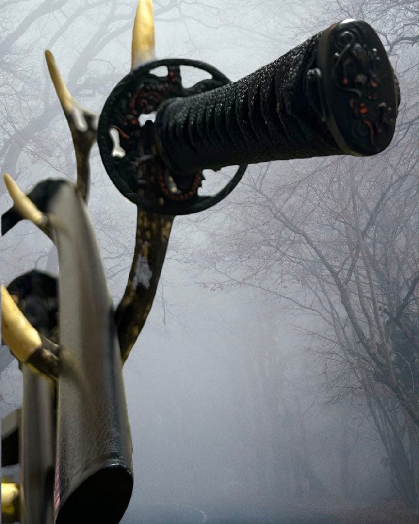 模造刀‼️二本セット❗重厚感あり❗ 刀置き台　豪華セット品　お得