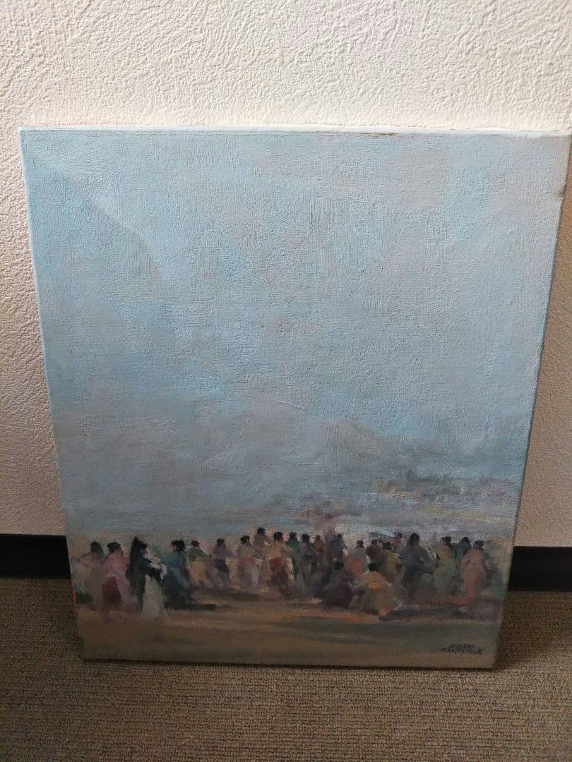 リカルド・モンテシノス 【 パレハの行列】スペイン 油彩 署名有 1984年