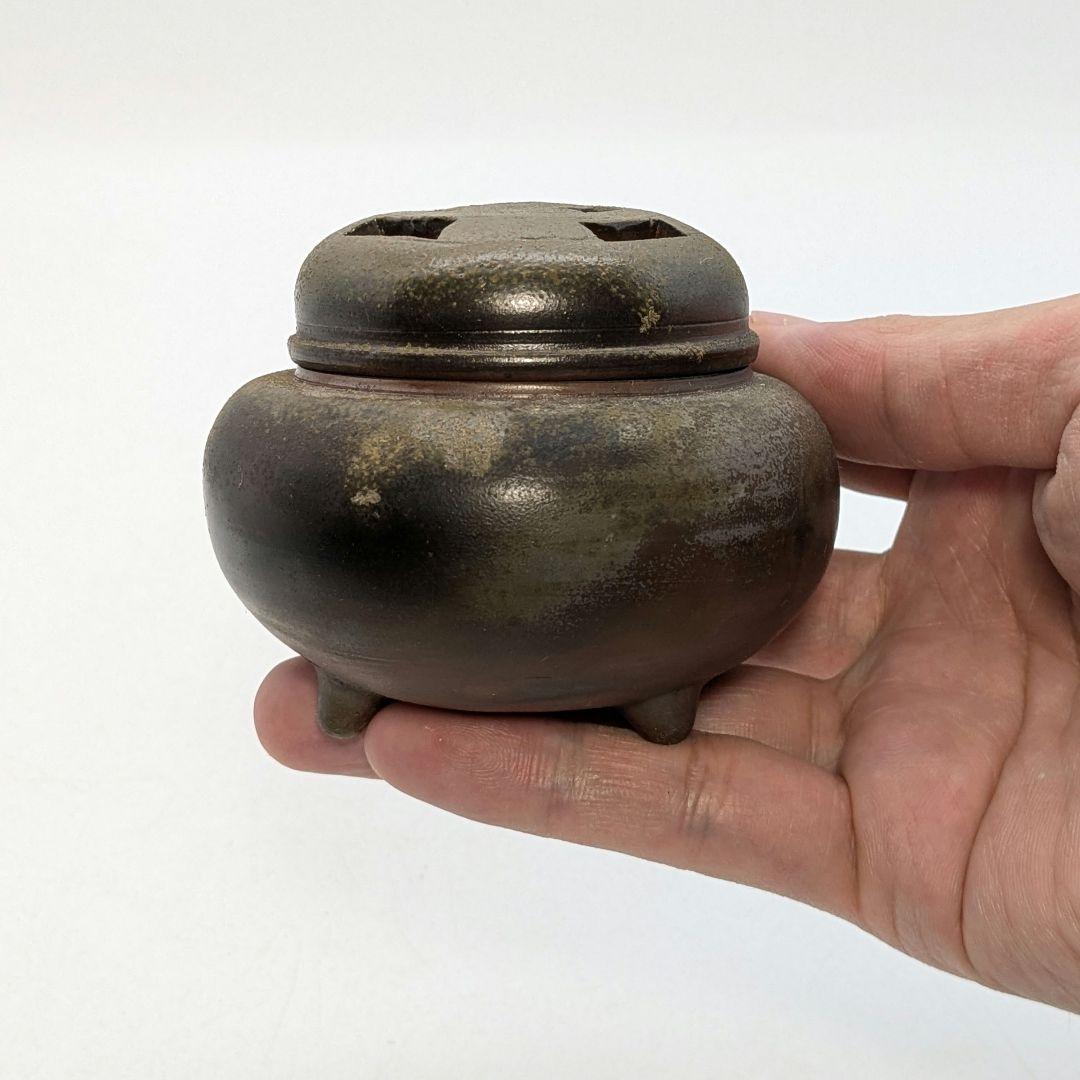 岡山県重要無形文化財 二代目藤田龍峰 備前焼 香炉 共箱共布栞 香爐 香道具