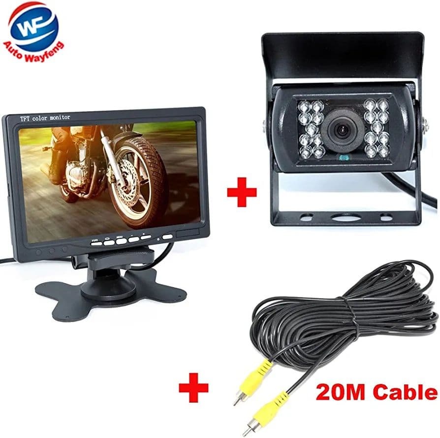 7インチモニター+ バックカメラ12V/24V兼用 バックカメラセット+一