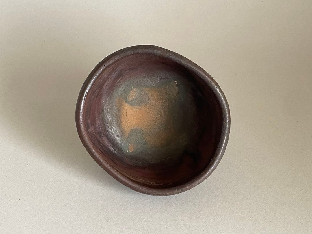 島武己(武巳) 茶碗 お碗 共箱付き やちむん 焼締め 茶道具　検索:國吉清尚