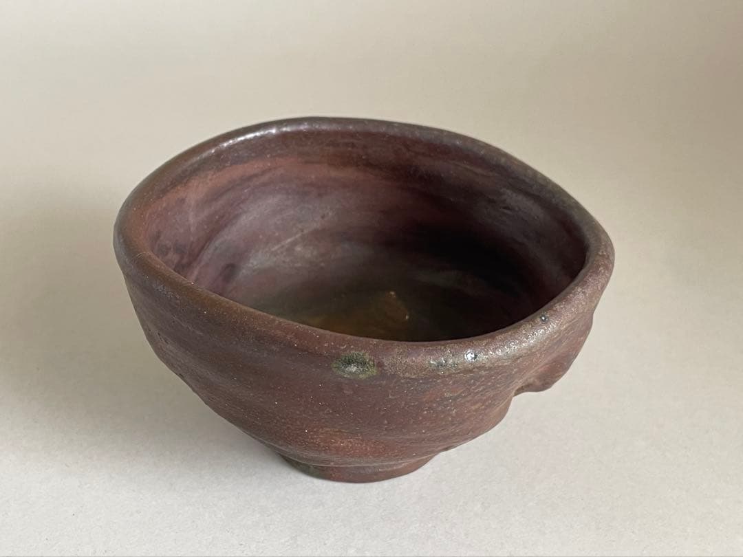 島武己(武巳) 茶碗 お碗 共箱付き やちむん 焼締め 茶道具　検索:國吉清尚