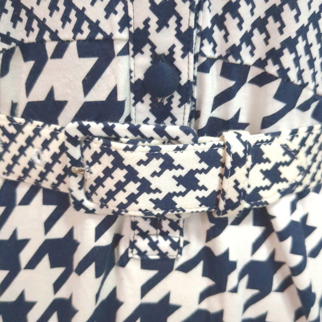 3065【美品】マスターバニーエディション　半袖ワンピース 千鳥格子柄 ベルト付