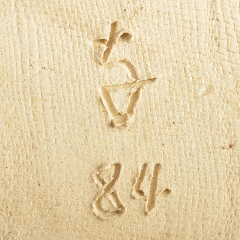 ばかぼん　織部焼　江守奈比古造　木瓜の鉢　共箱　V　R5765